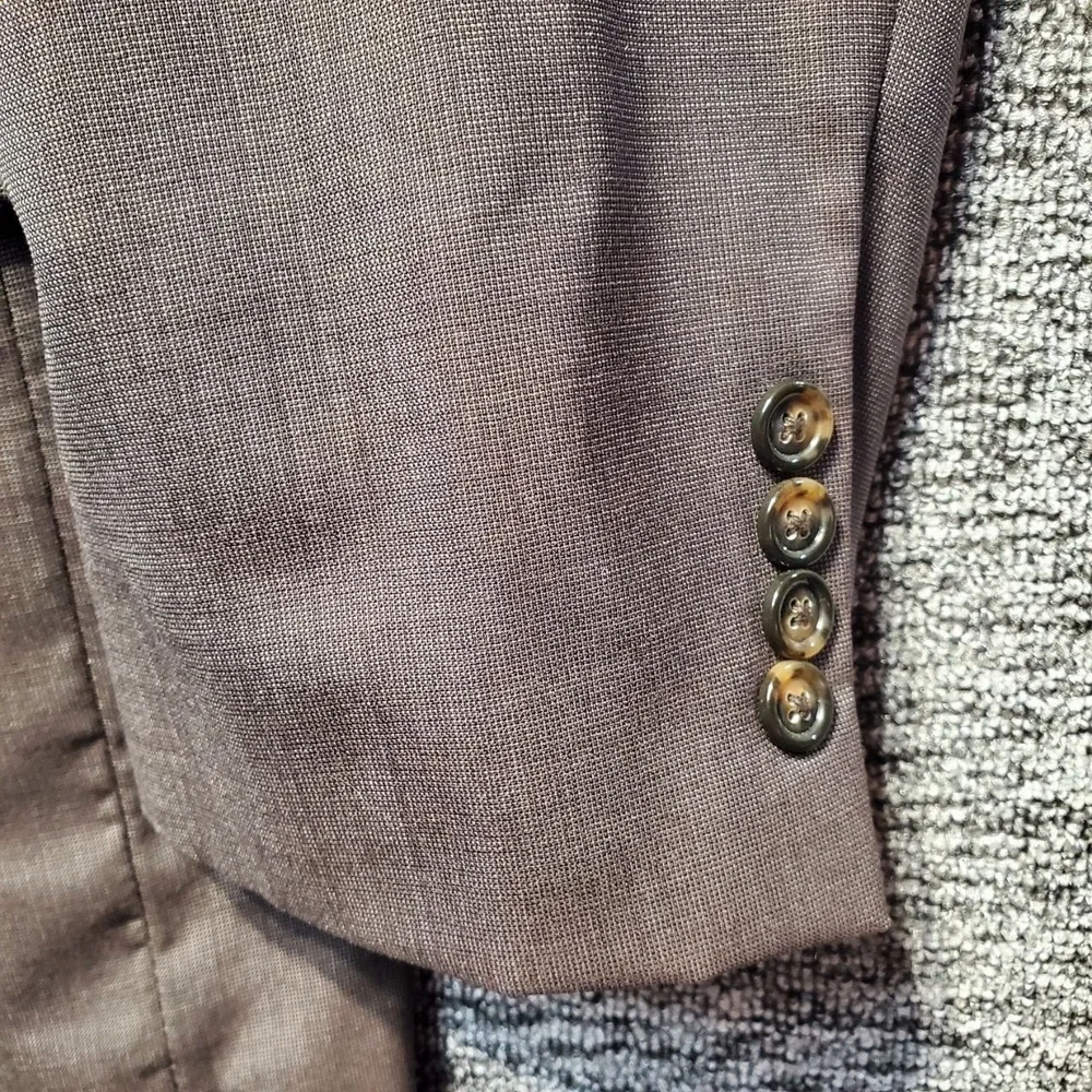 Jos A Bank Mens 48R Wool Suit Jacket Blazer Brown Gray 2 Button Sport Coat